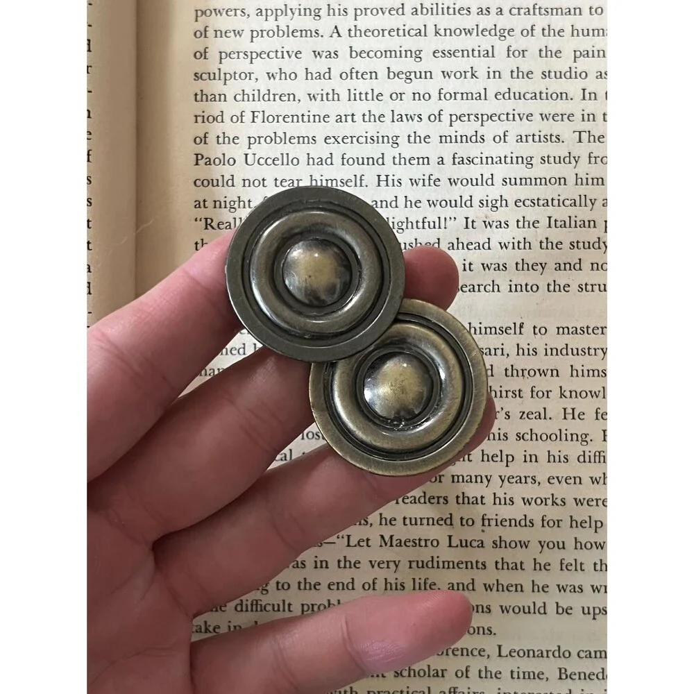 Two Brass Circle-shaped Drawer/Cabinet Pulls
